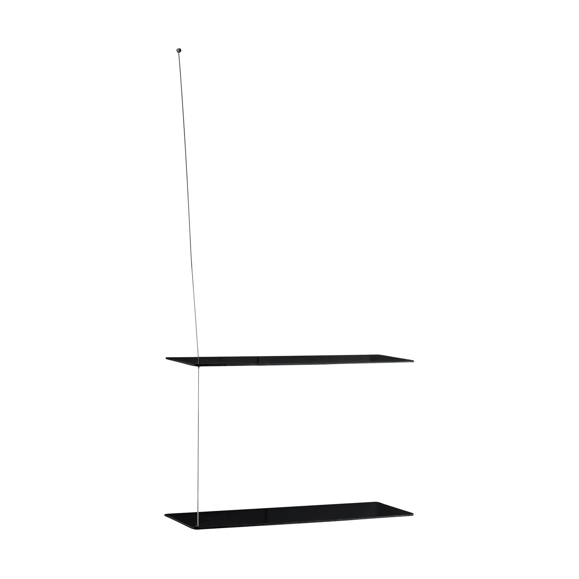 Stedge shelf, Black oak-brushed steel, 60 cm, 2 shelves Woud