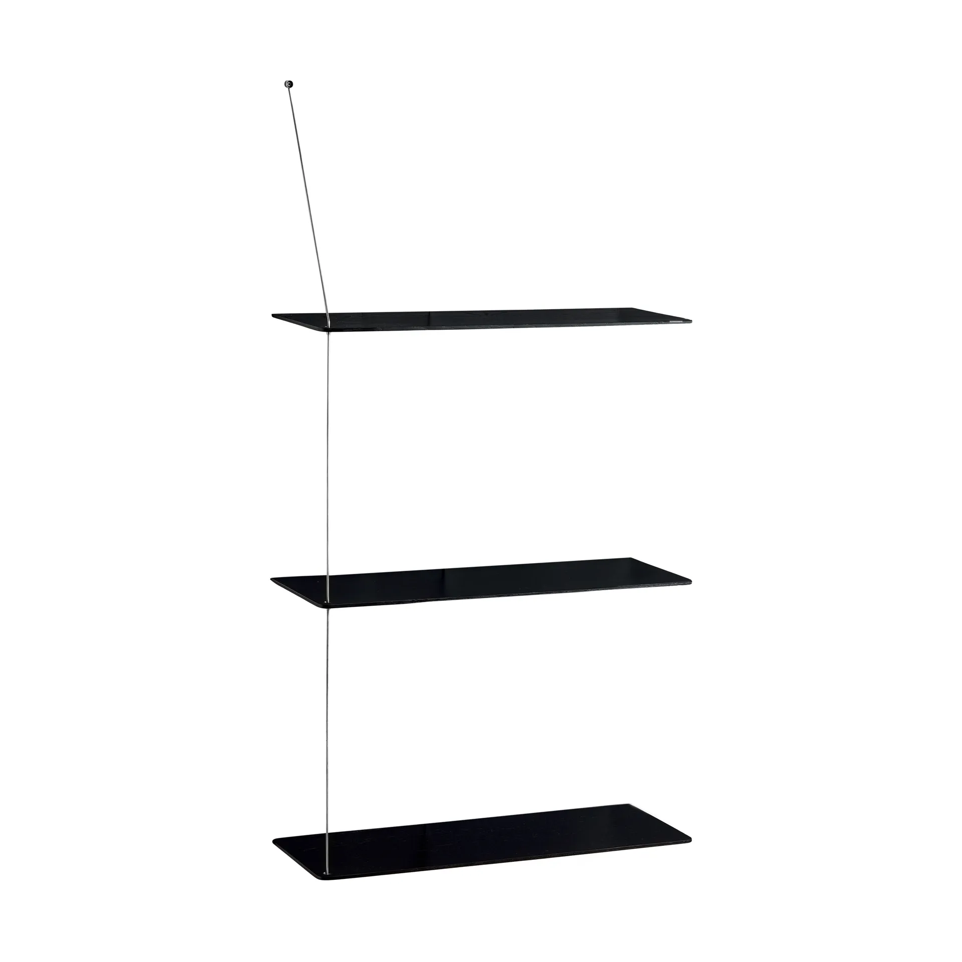 Stedge shelf, Black oak-brushed steel, 60 cm, 3 shelves Woud
