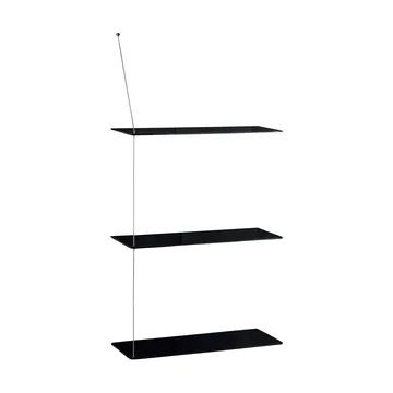 Stedge shelf - Black oak-brushed steel, 60 cm, 3 shelves - Woud