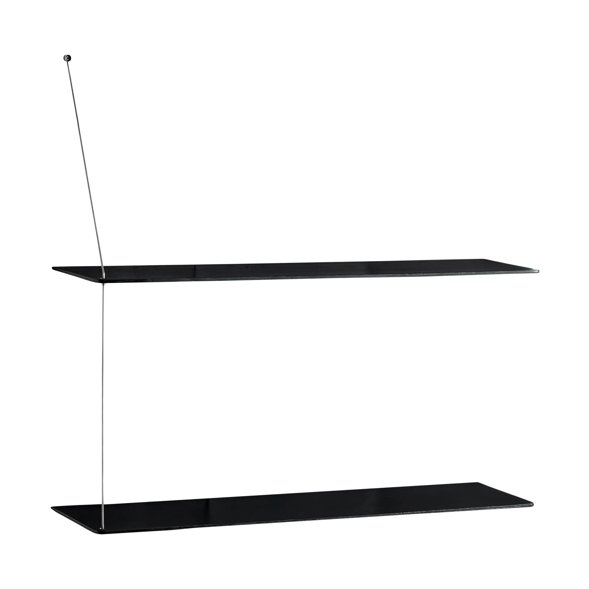 Stedge shelf, Black oak-brushed steel, 80 cm, 2 shelves Woud