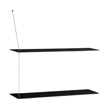 Stedge shelf - Black oak-brushed steel, 80 cm, 2 shelves - Woud