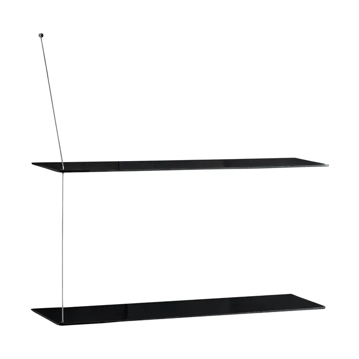 Stedge shelf - Black oak-brushed steel, 80 cm, 2 shelves - Woud