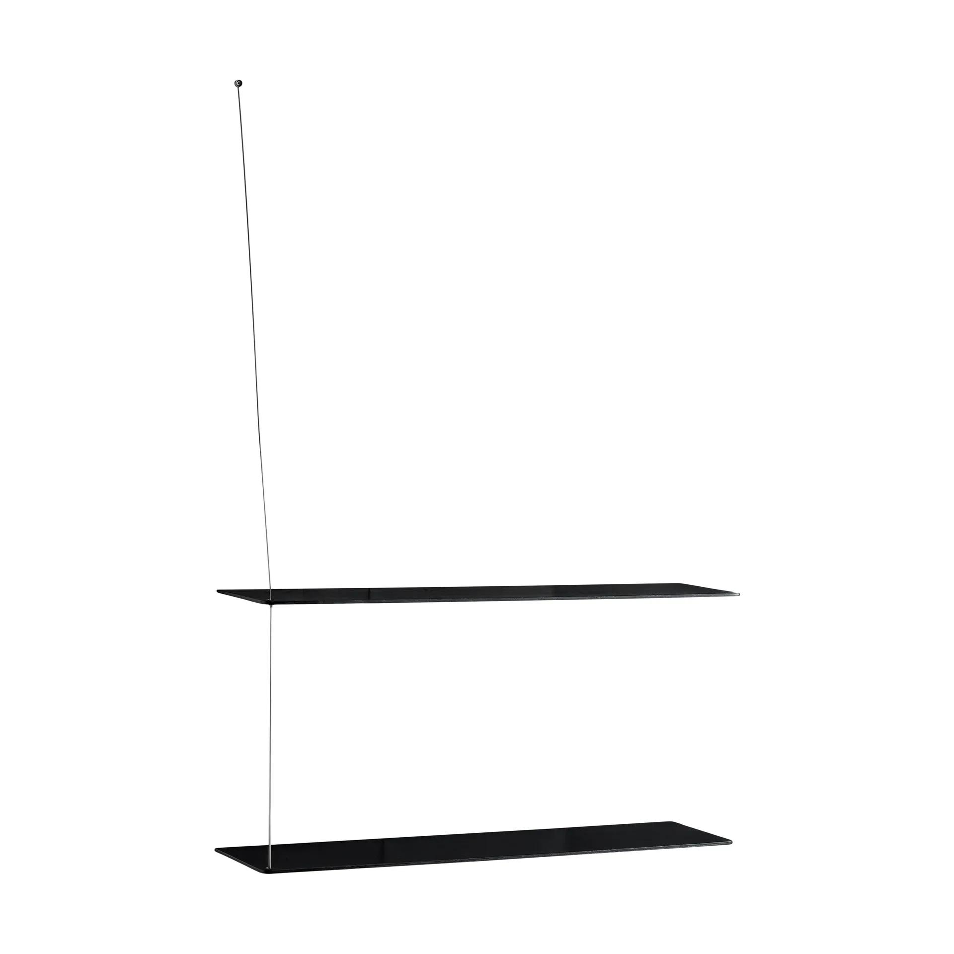Stedge shelf, Black oak-brushed steel, 80 cm, 2 shelves Woud