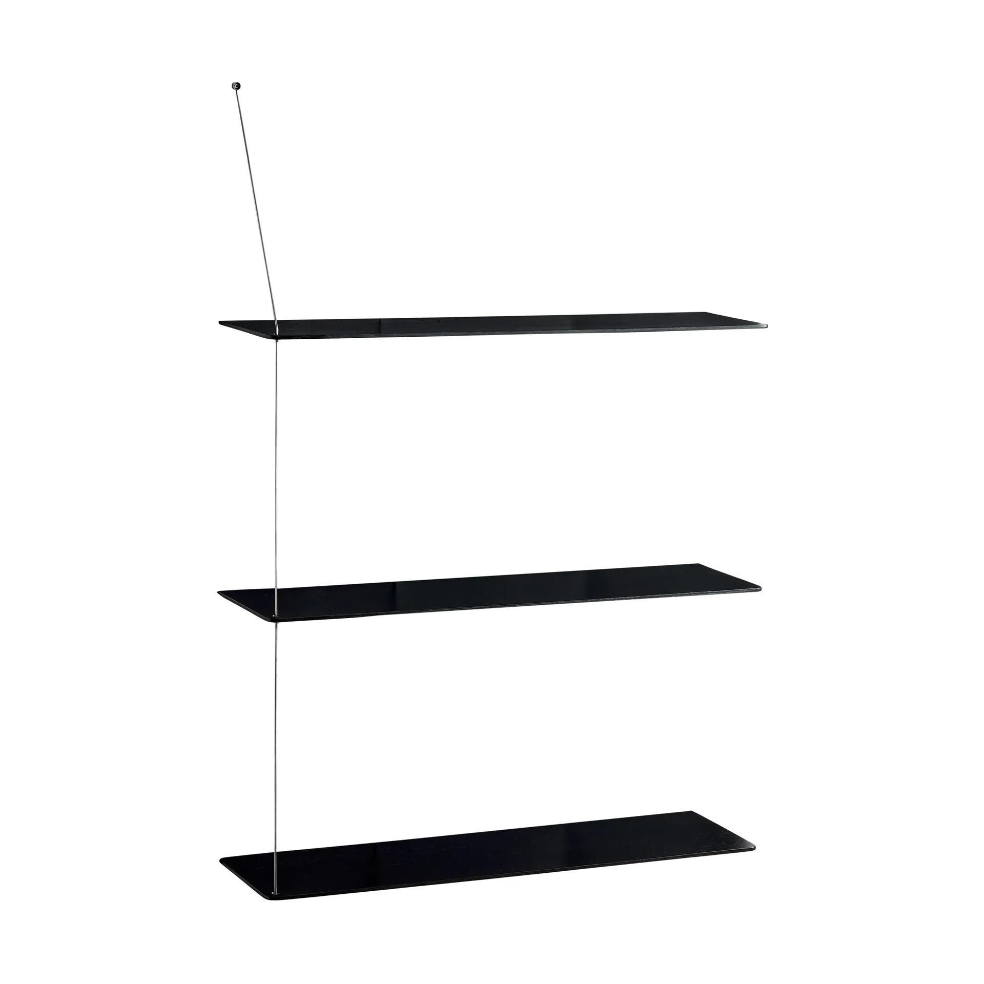 Stedge shelf, Black oak-brushed steel, 80 cm, 3 shelves Woud