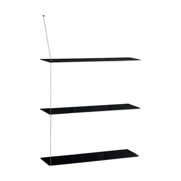 Stedge shelf - Black oak-brushed steel, 80 cm, 3 shelves - Woud