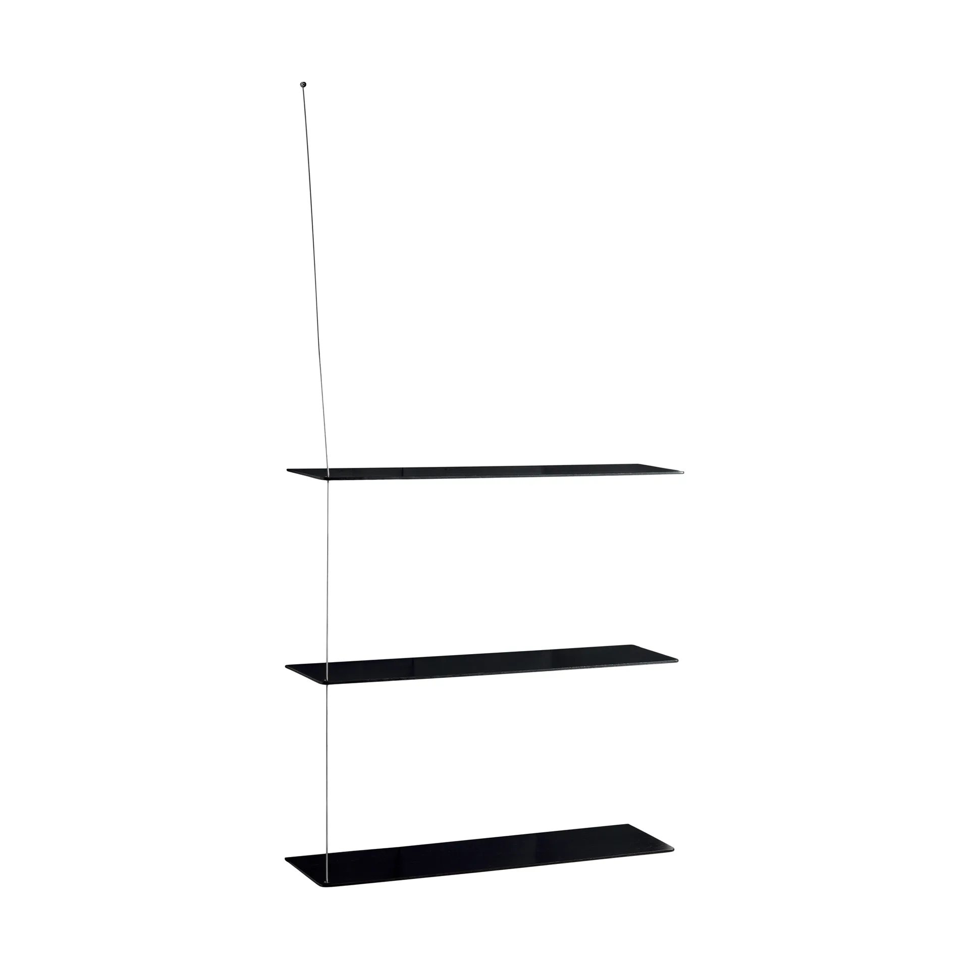 Stedge shelf, Black oak-brushed steel, 80 cm, 3 shelves Woud