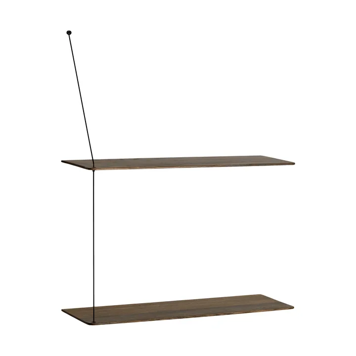Stedge shelf - Smoked oak-black, 2 shelves, 60 cm - Woud