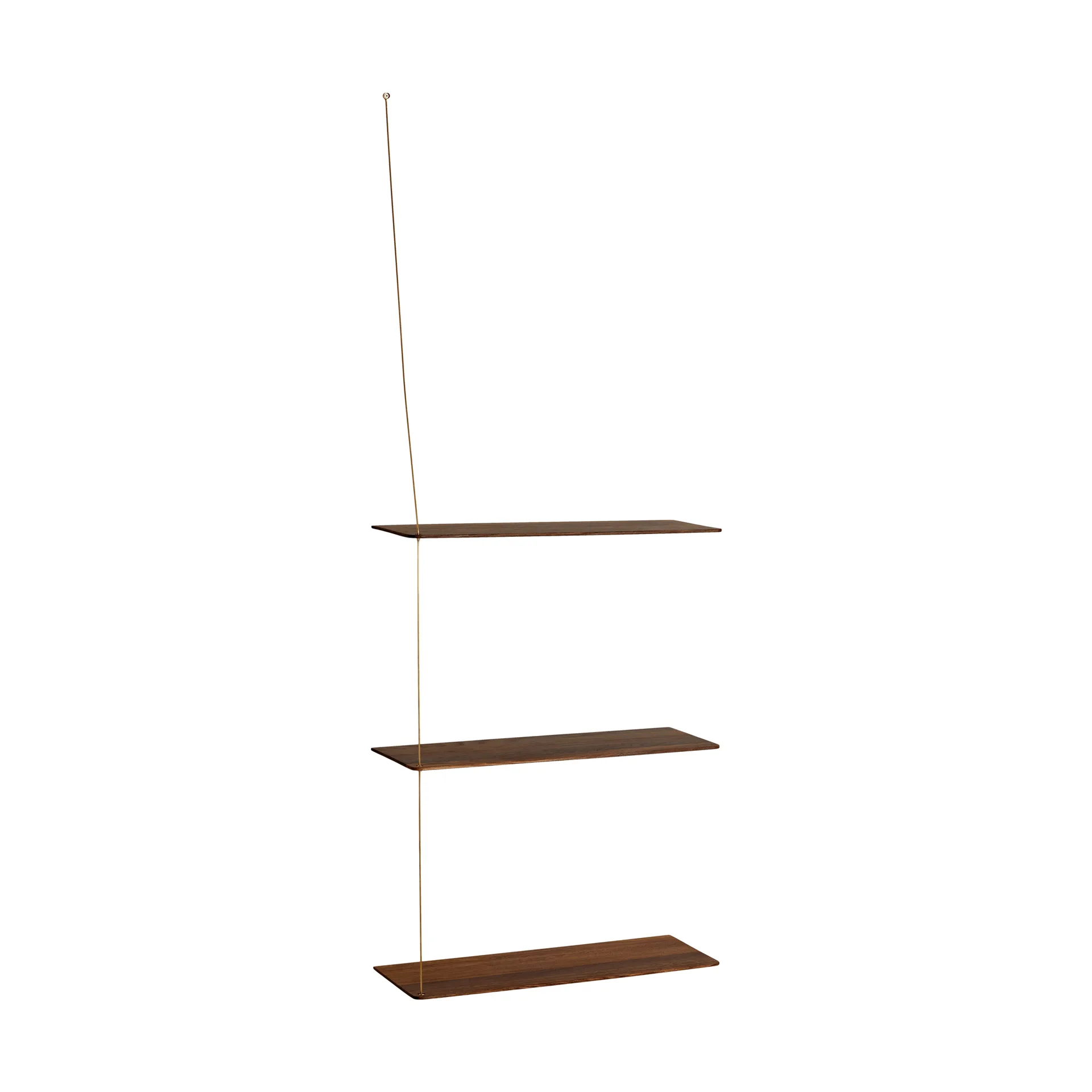 Stedge shelf, Smoked oak-brass, 60 cm, 3 shelves Woud
