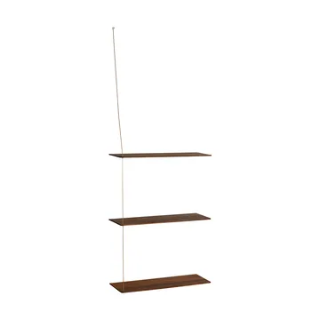 Stedge shelf - Smoked oak-brass, 60 cm, 3 shelves - Woud