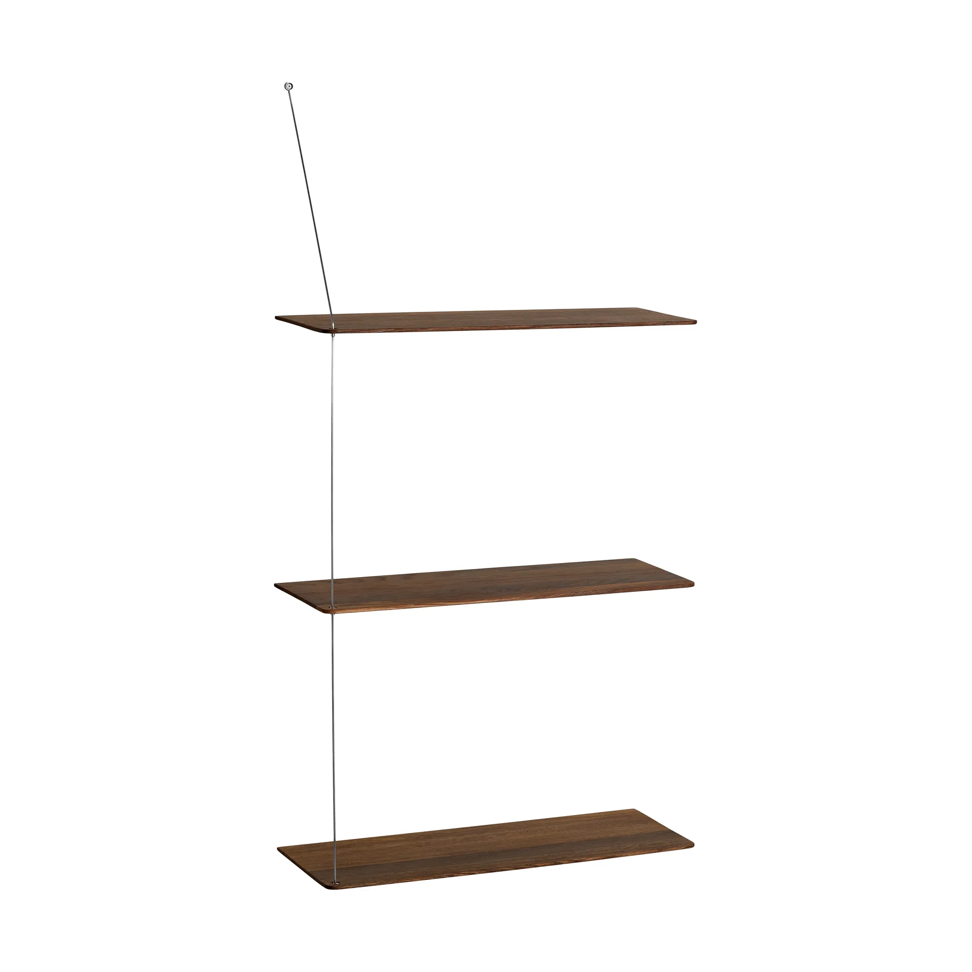 Stedge shelf, Smoked oak-brushed steel, 60 cm, 3 shelves Woud