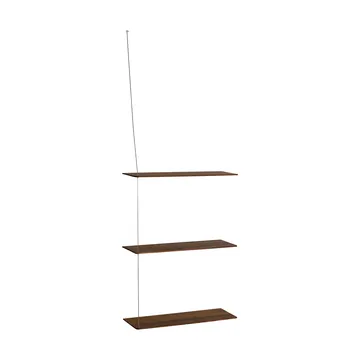 Stedge shelf - Smoked oak-brushed steel, 60 cm, 3 shelves - Woud