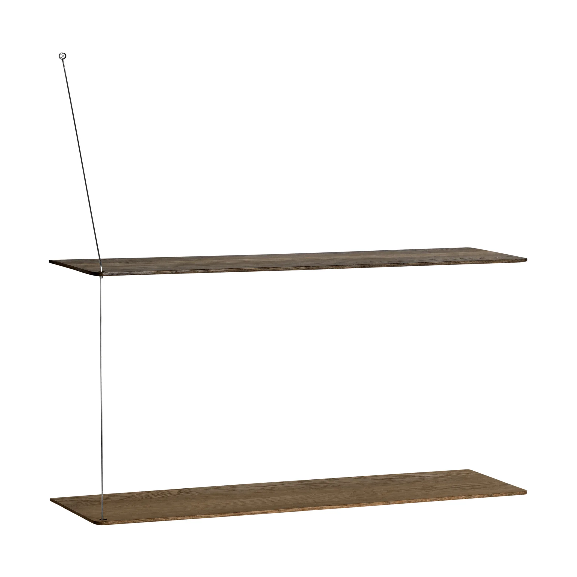 Stedge shelf, Smoked oak-brushed steel, 80 cm, 2 shelves Woud