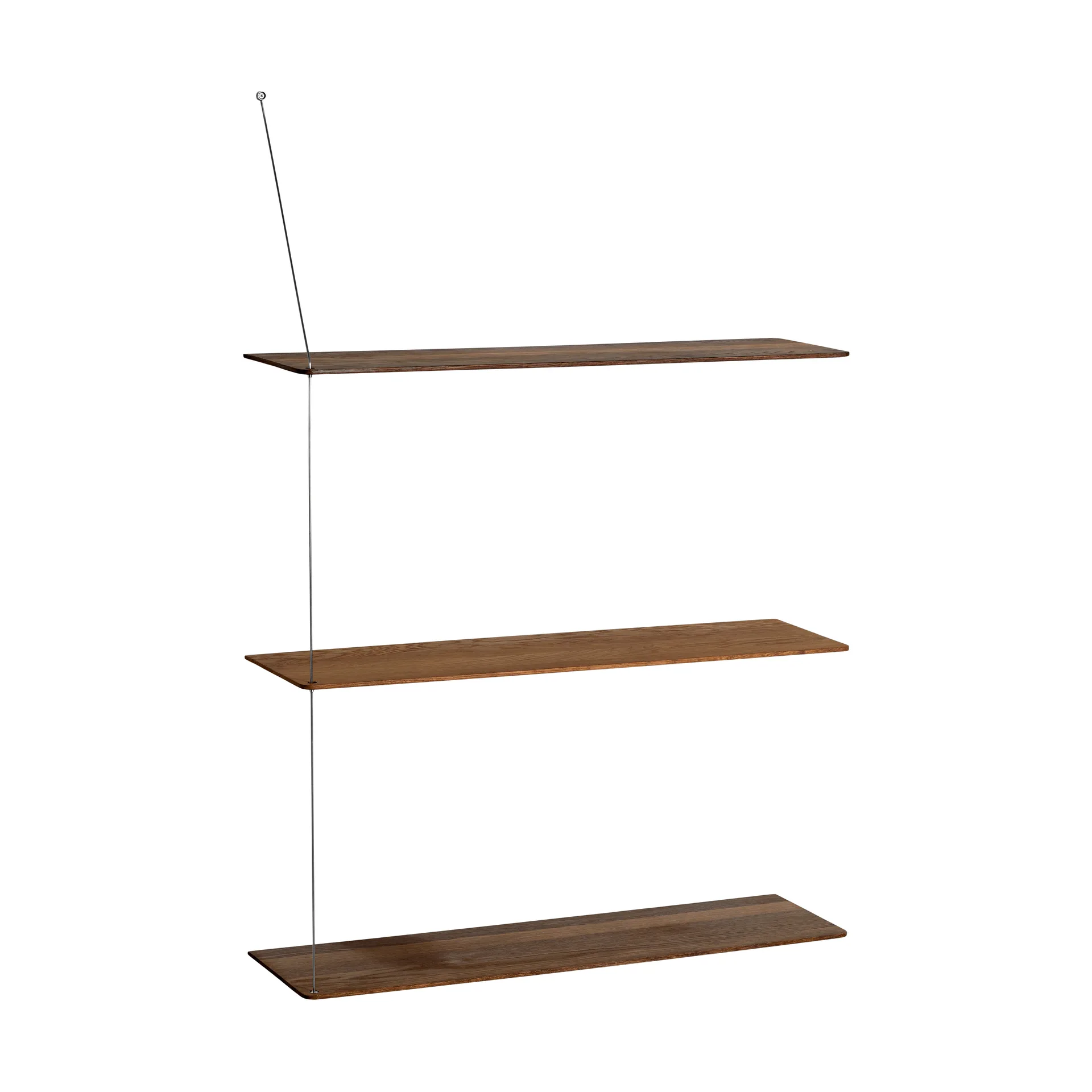 Stedge shelf, Smoked oak-brushed steel, 80 cm, 3 shelves Woud