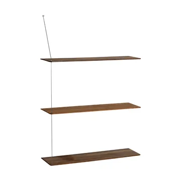 Stedge shelf - Smoked oak-brushed steel, 80 cm, 3 shelves - Woud