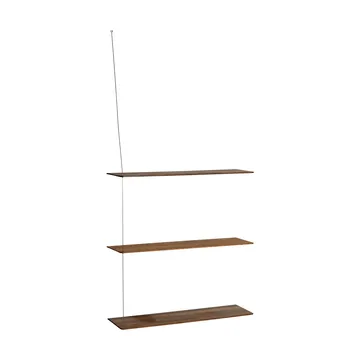 Stedge shelf - Smoked oak-brushed steel, 80 cm, 3 shelves - Woud