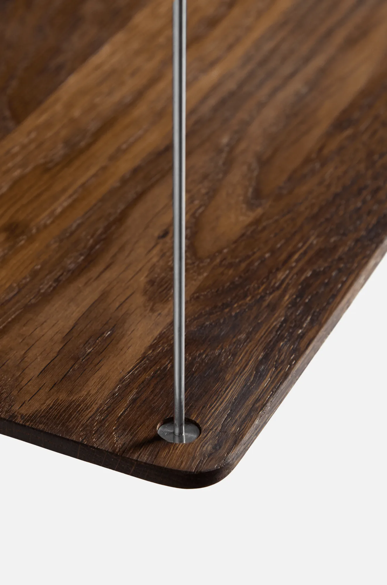 Stedge shelf, Smoked oak-brushed steel, 80 cm, 3 shelves Woud