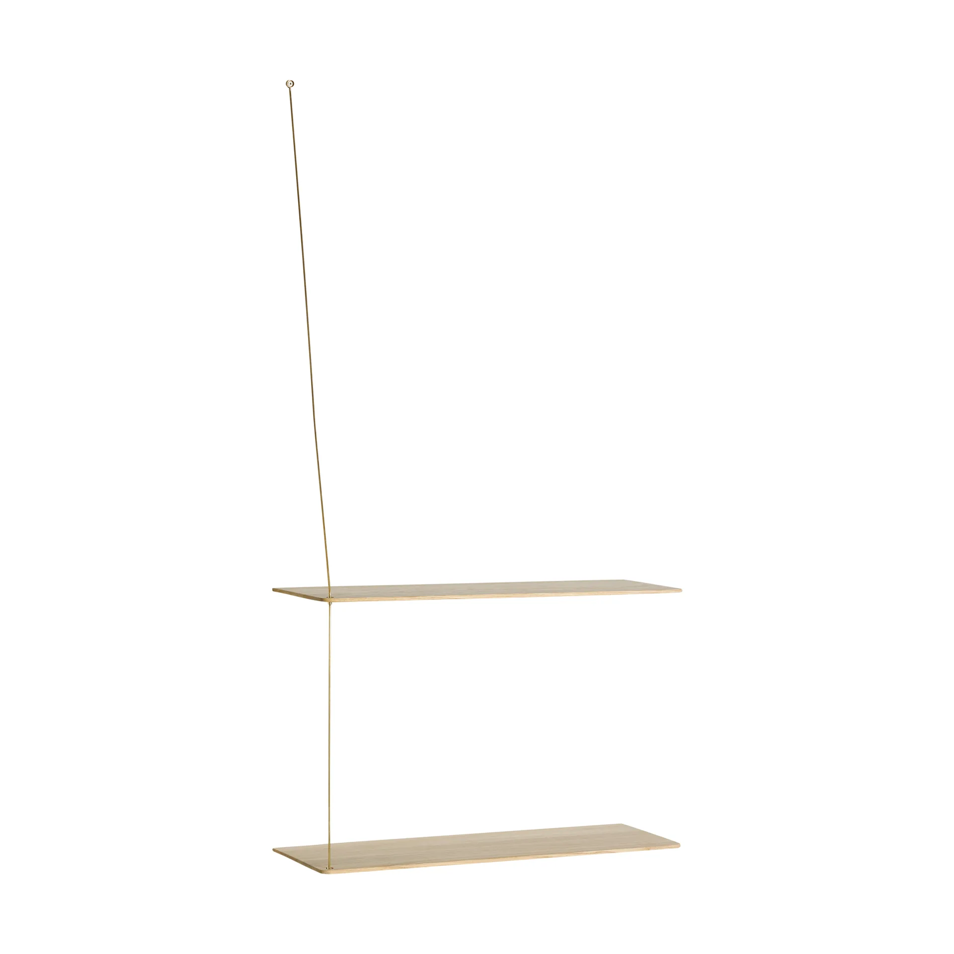 Stedge shelf, White-pigmented oak-brass, 60 cm, 2 shelves Woud