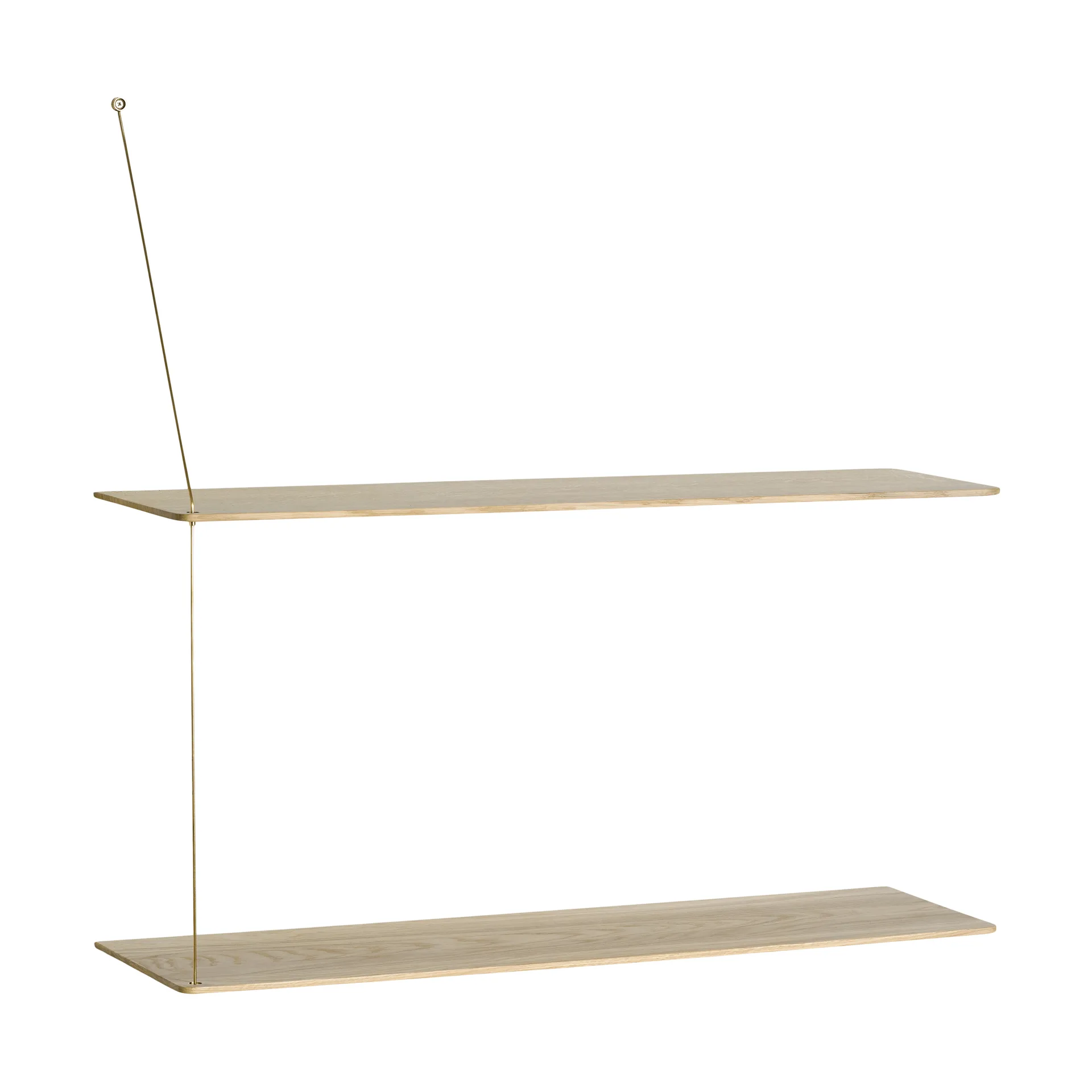 Stedge shelf, White-pigmented oak-brass, 80 cm, 2 shelves Woud Stedge shelf, White-pigmented oak-brass, 80 cm, 2 shelves Woud
