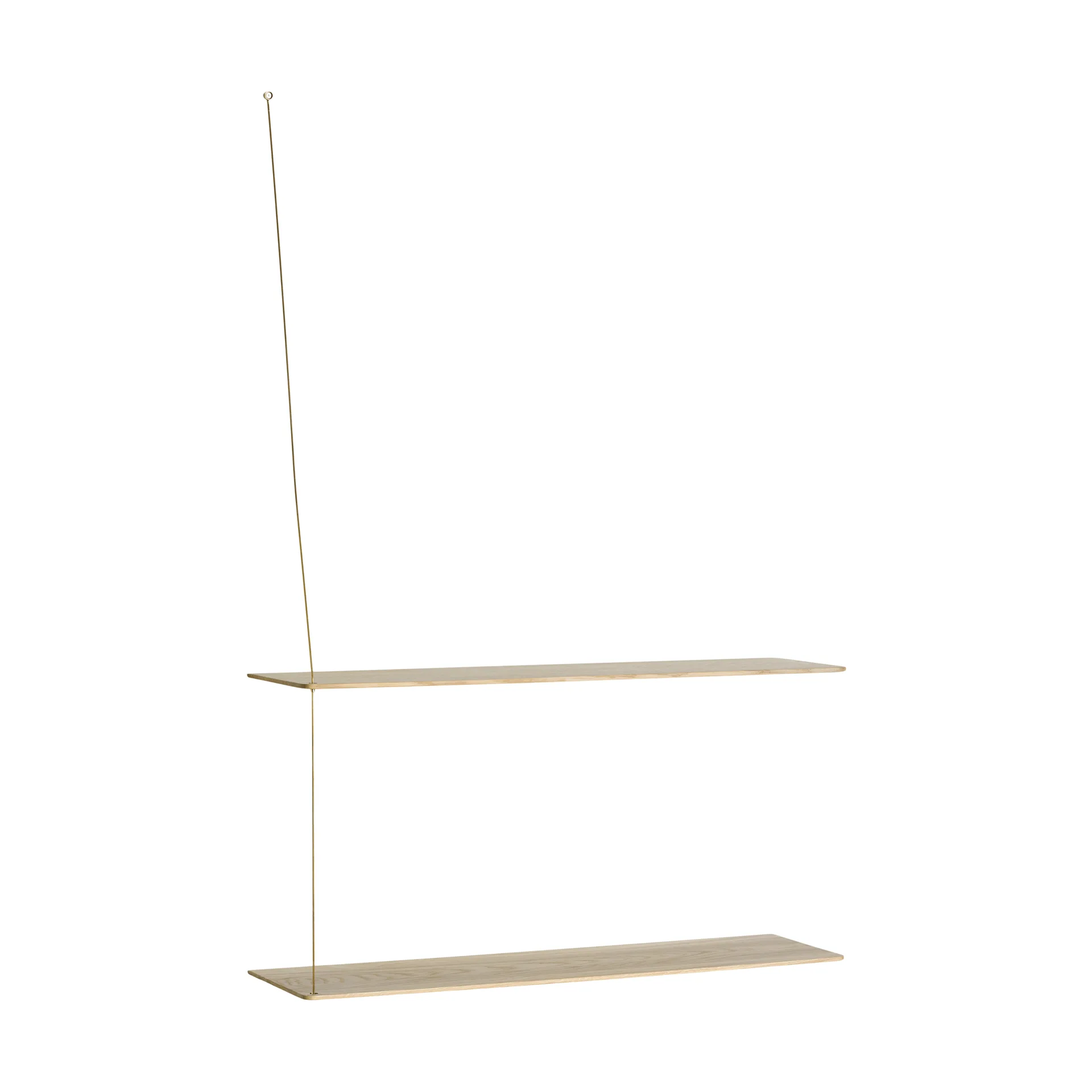 Stedge shelf, White-pigmented oak-brass, 80 cm, 2 shelves Woud Stedge shelf, White-pigmented oak-brass, 80 cm, 2 shelves Woud