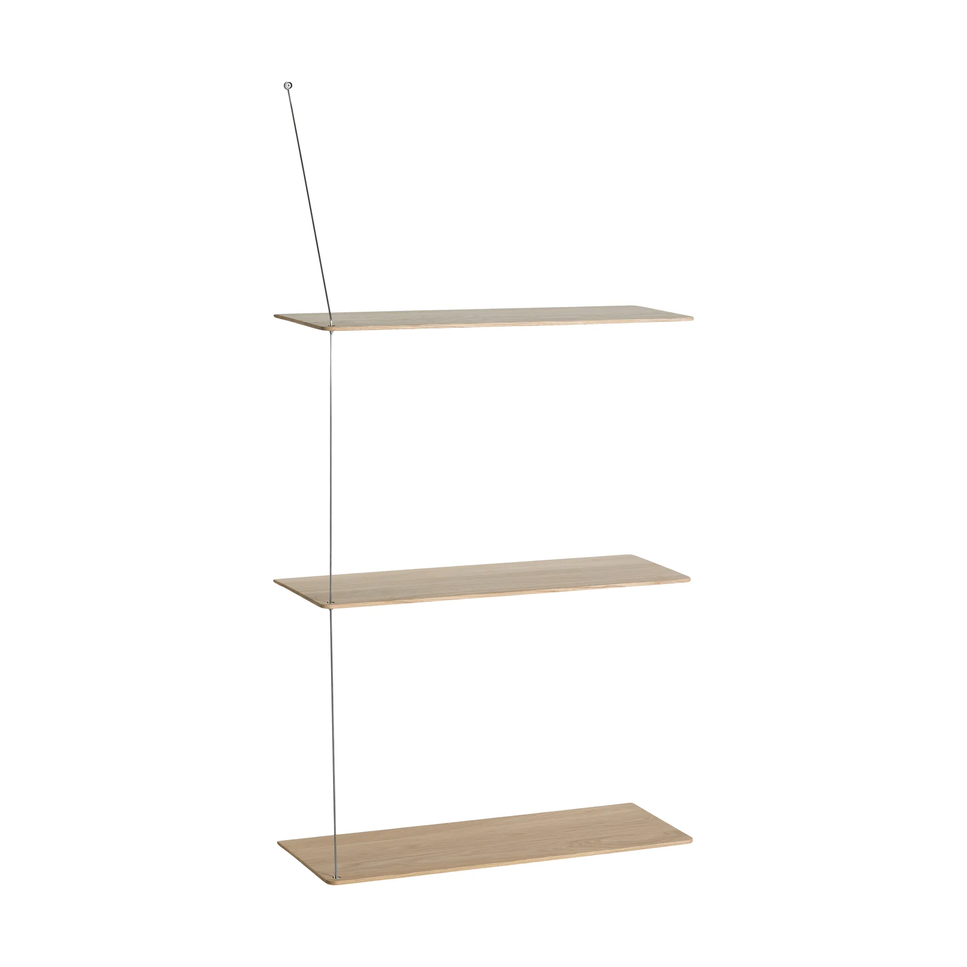 Stedge shelf, White-pigmented oak-brushed steel, 60 cm, 3 shelves Woud