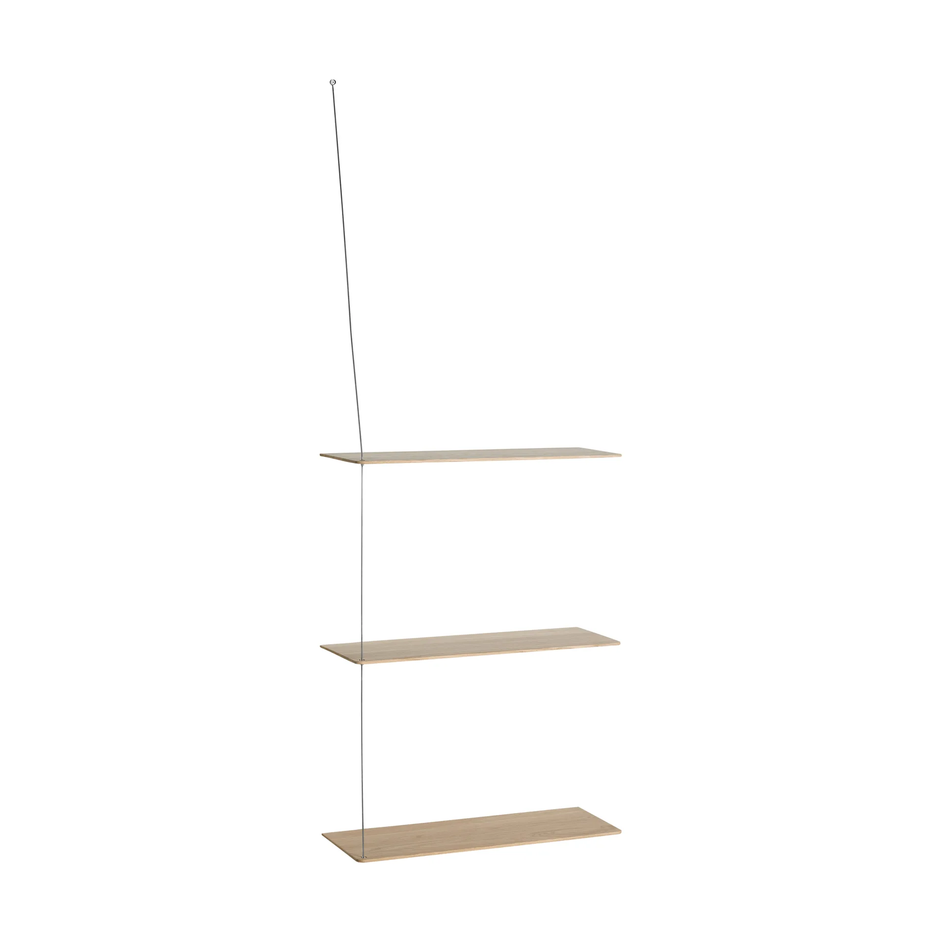 Stedge shelf, White-pigmented oak-brushed steel, 60 cm, 3 shelves Woud