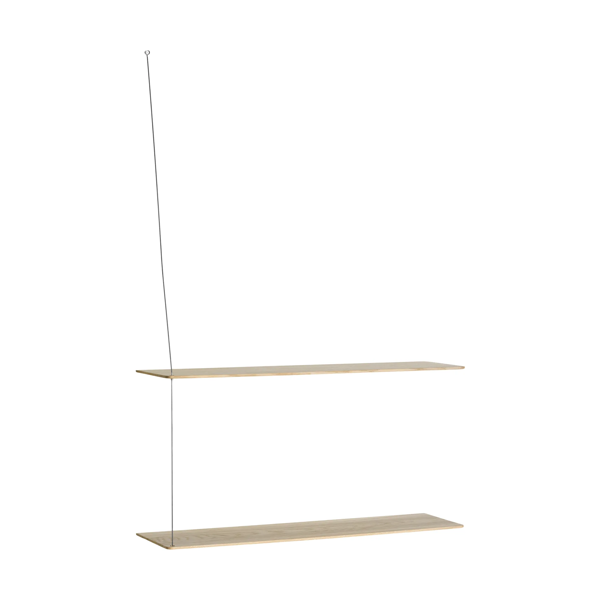 Stedge shelf, White-pigmented oak-brushed steel, 80 cm, 2 shelves Woud