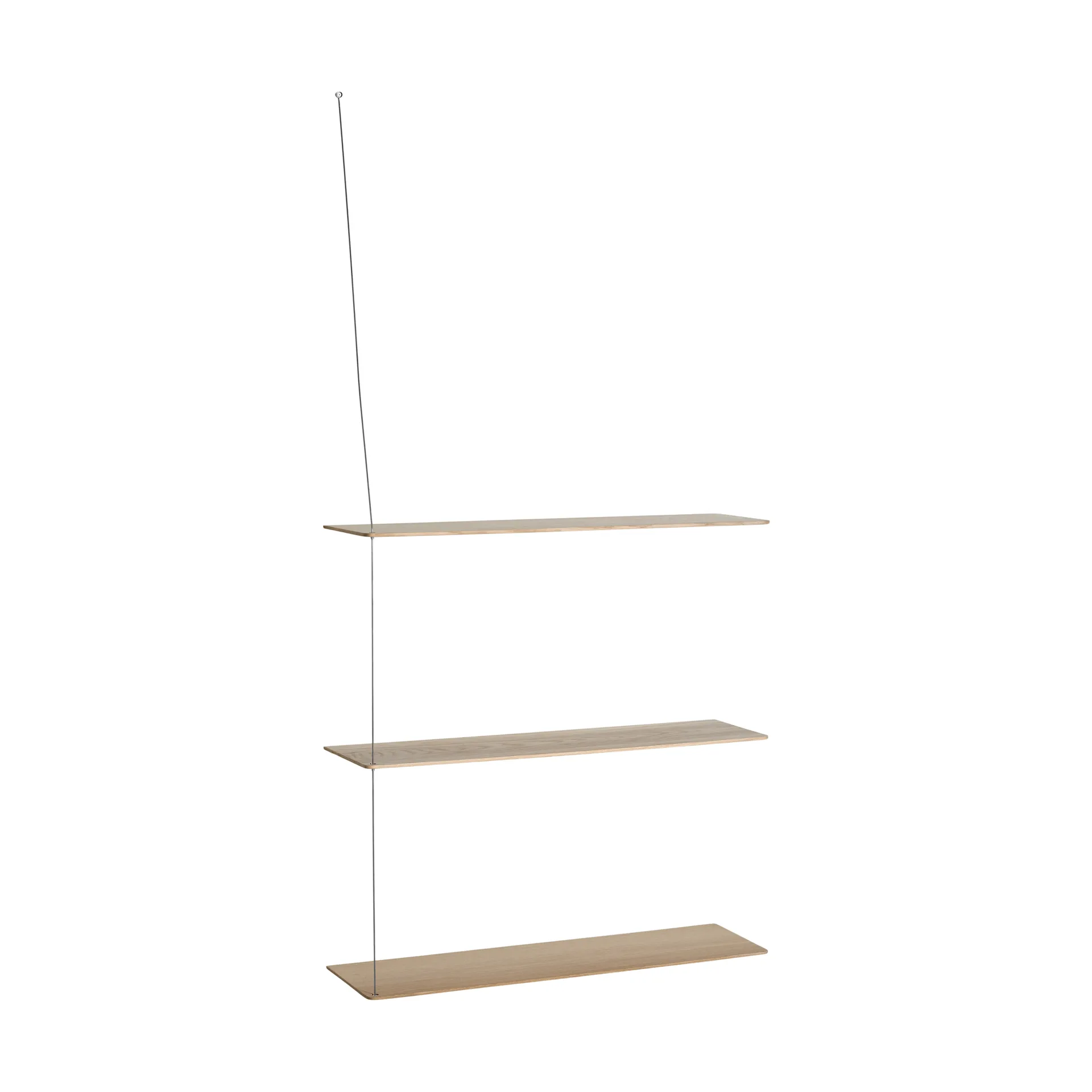 Stedge shelf, White-pigmented oak-brushed steel, 80 cm, 3 shelves Woud