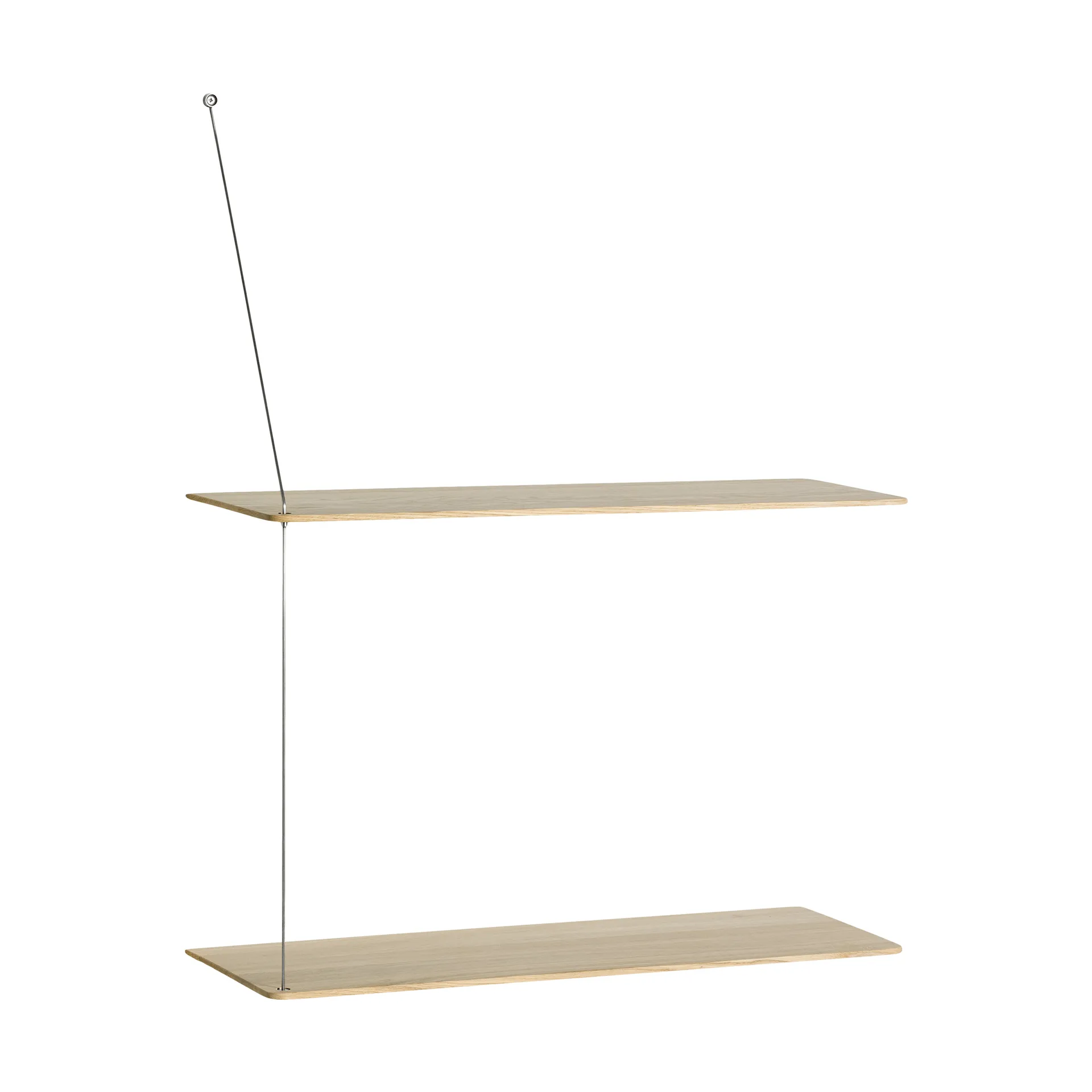 Stedge shelf, White‑pigmented oak-brushed steel, 60 cm, 2 shelves Woud