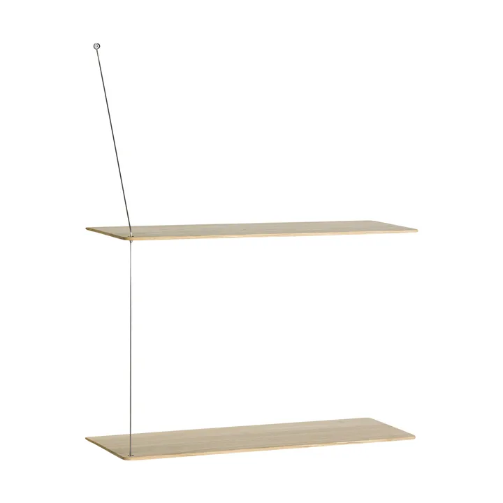 Stedge shelf - White‑pigmented oak-brushed steel, 60 cm, 2 shelves - Woud