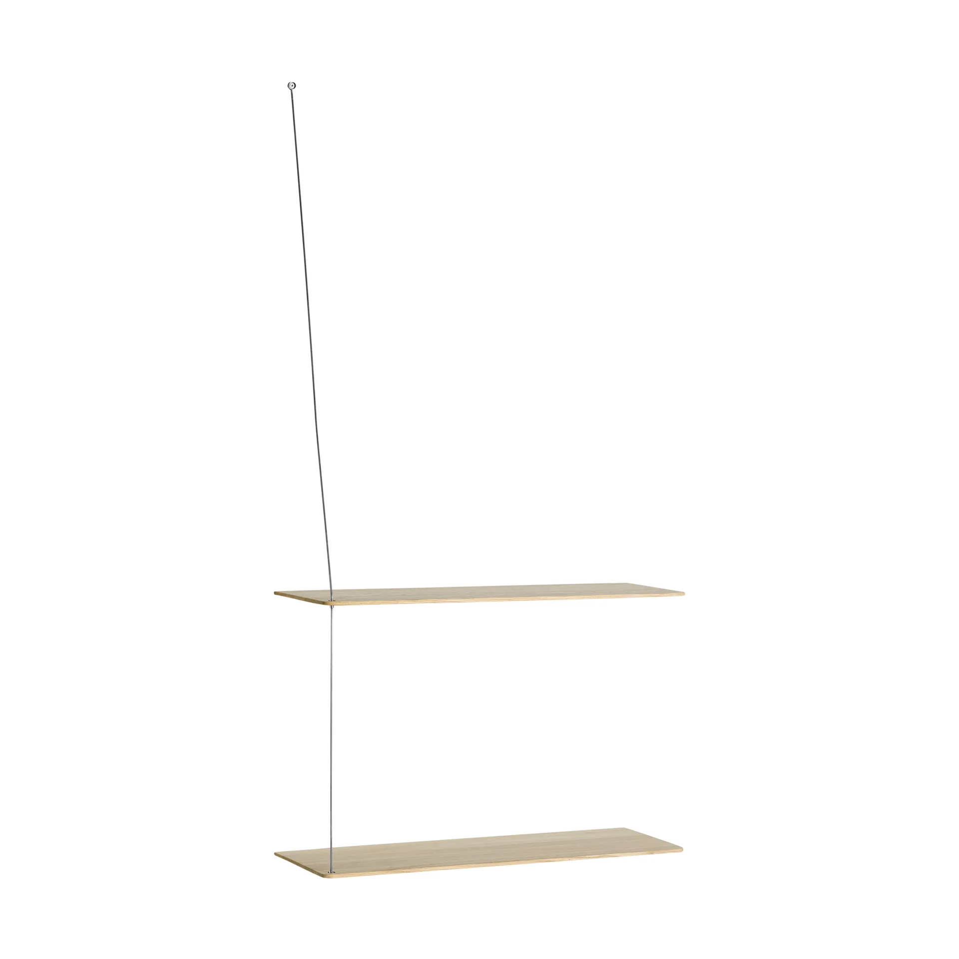 Stedge shelf, White‑pigmented oak-brushed steel, 60 cm, 2 shelves Woud