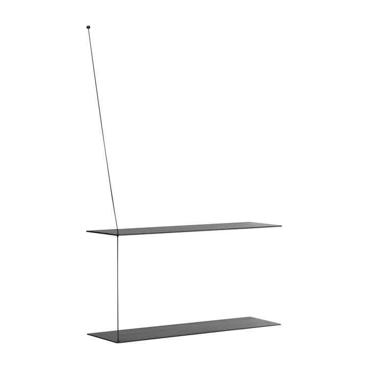 Stedge wall shelf 80 cm - Black-painted box - Woud