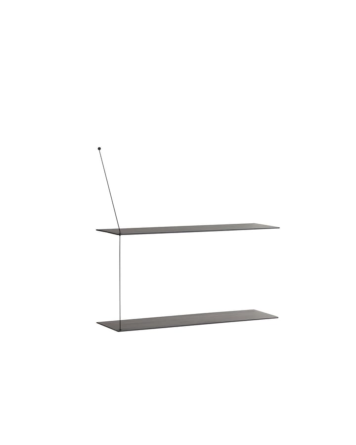 Stedge wall shelf 80 cm - Black-painted box - Woud