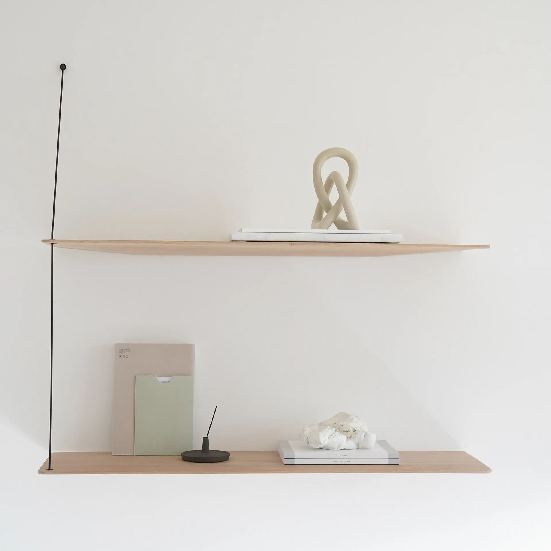 Stedge wall shelf 80 cm, white-pigmented oak Woud