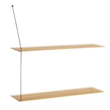 Stedge wall shelf 80 cm - white-pigmented oak - Woud