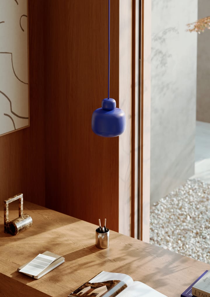 Stone ceiling lamp small, Cobalt blue Woud