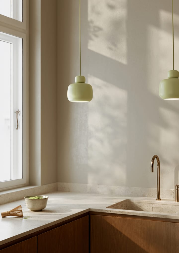 Stone ceiling lamp small, Matcha green Woud