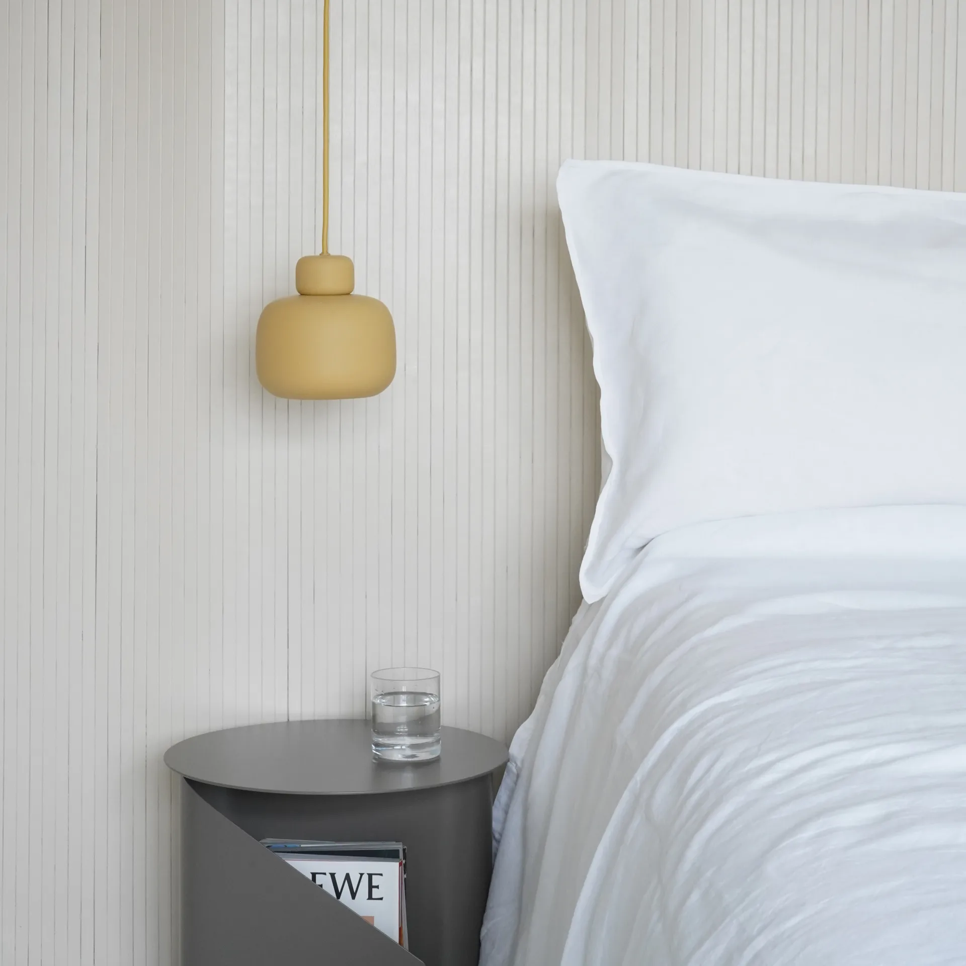 Stone ceiling lamp small, Mustard yellow Woud