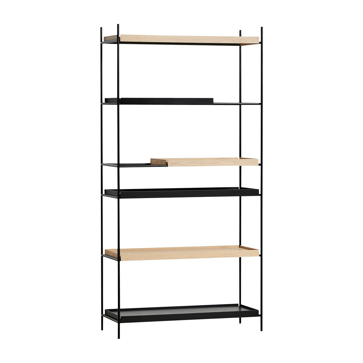 Woud Tray shelf high oak, 100x201 cm Style 3 | Scandinavian Design | Shelves & shelving systems | Black