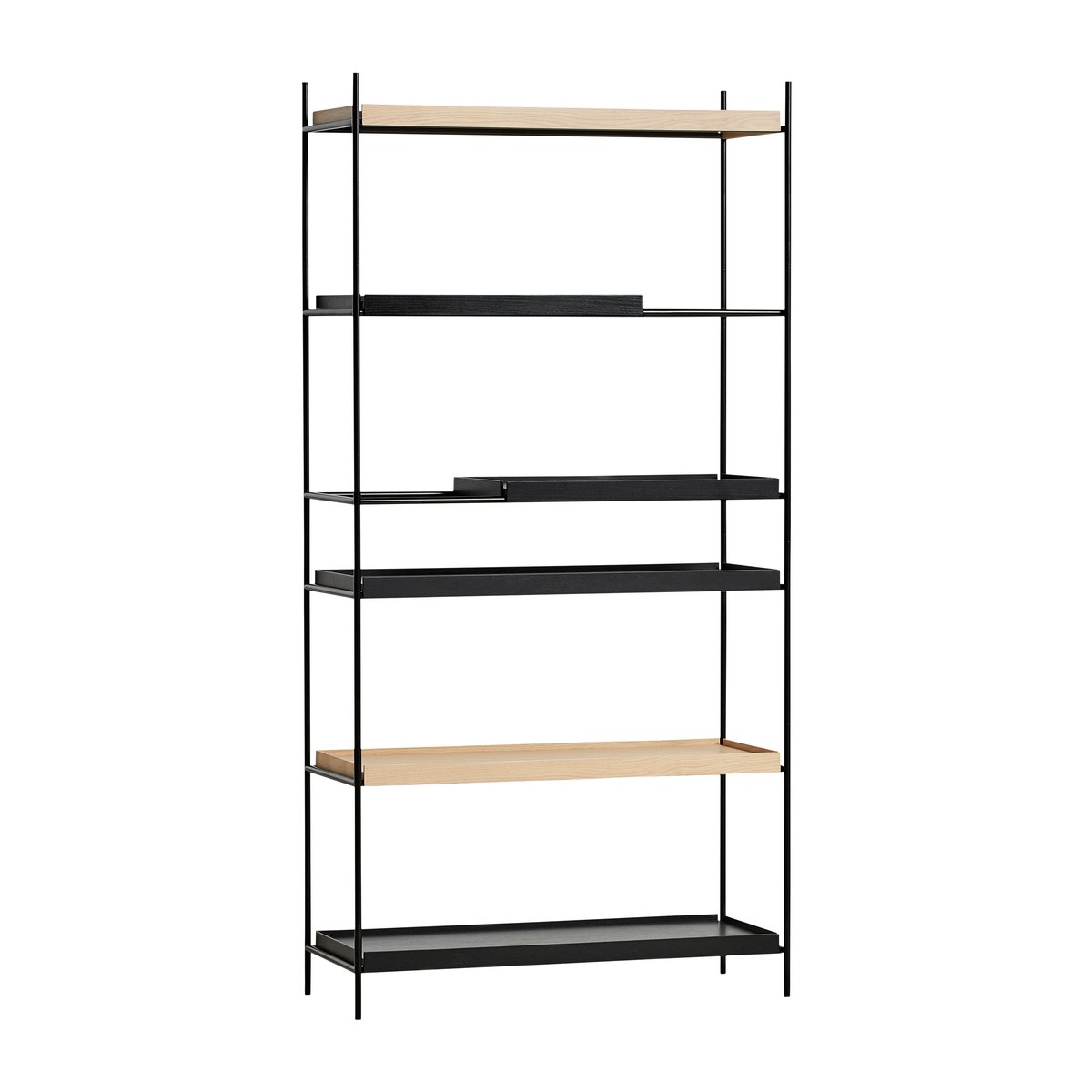 Woud Tray shelf high oak, 100x201 cm Style 4 | Scandinavian Design | Shelves & shelving systems | Black
