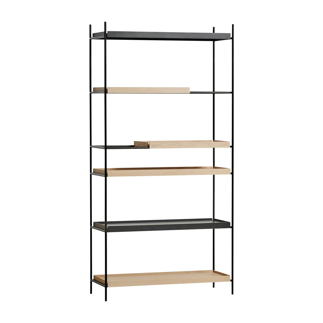 Woud Tray shelf high oak, 100x201 cm Style 5 | Scandinavian Design | Shelves & shelving systems | Black