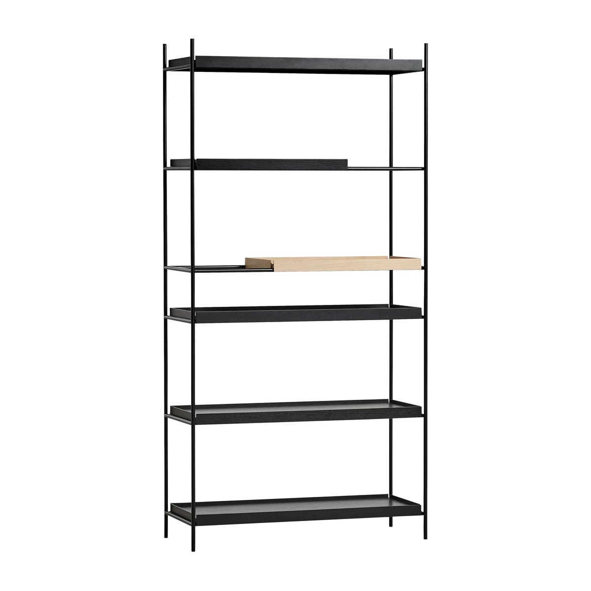 Woud Tray shelf high oak, 100x201 cm Style 6 | Scandinavian Design | Shelves & shelving systems | Black