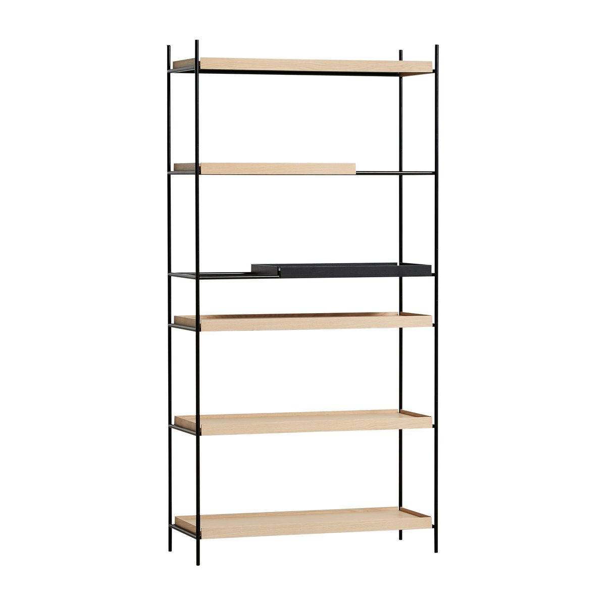 Woud Tray shelf high oak, 100x201 cm Style 7 | Scandinavian Design | Shelves & shelving systems | Black