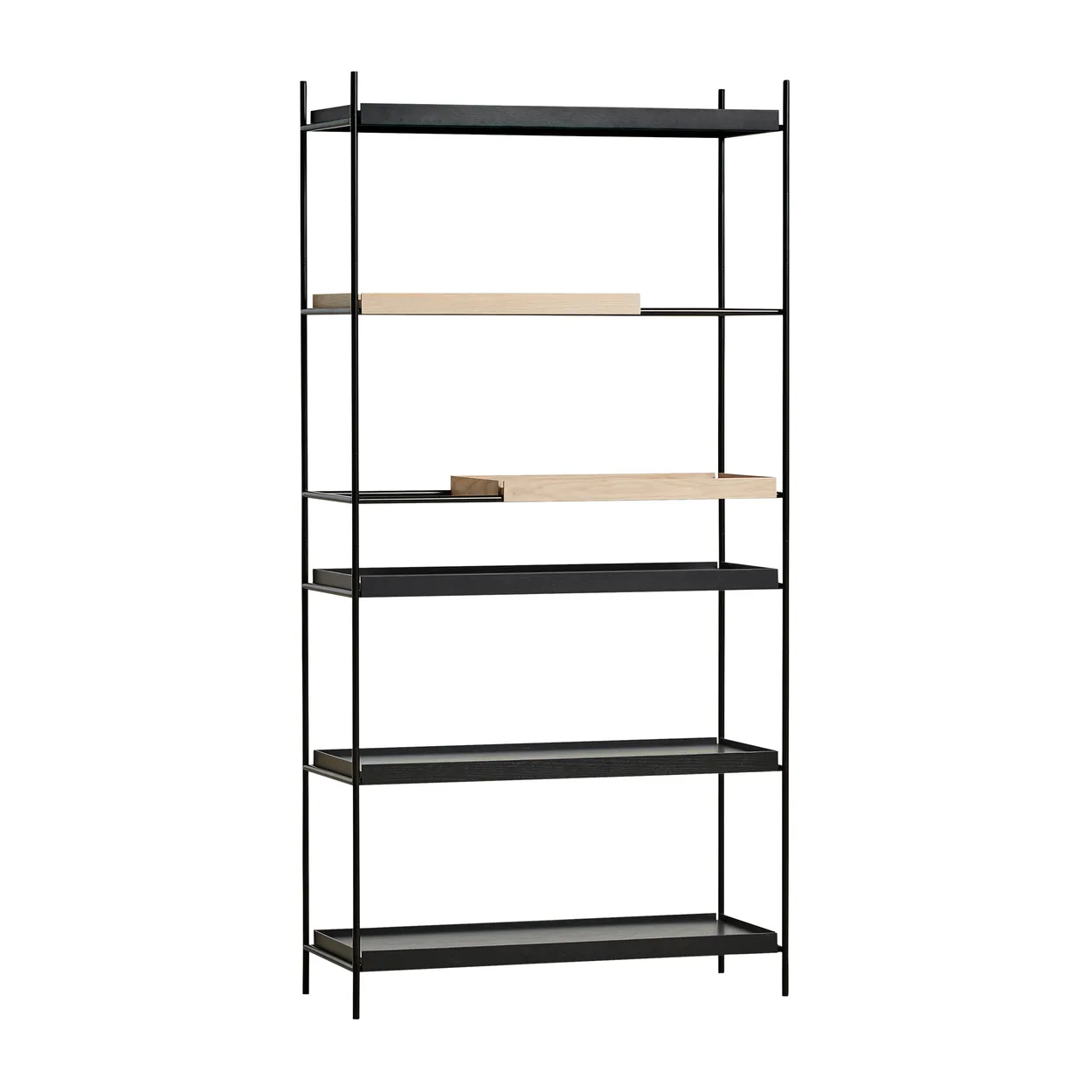 Woud Tray shelf high oak, 100x201 cm Style 8 | Scandinavian Design | Shelves & shelving systems | Black