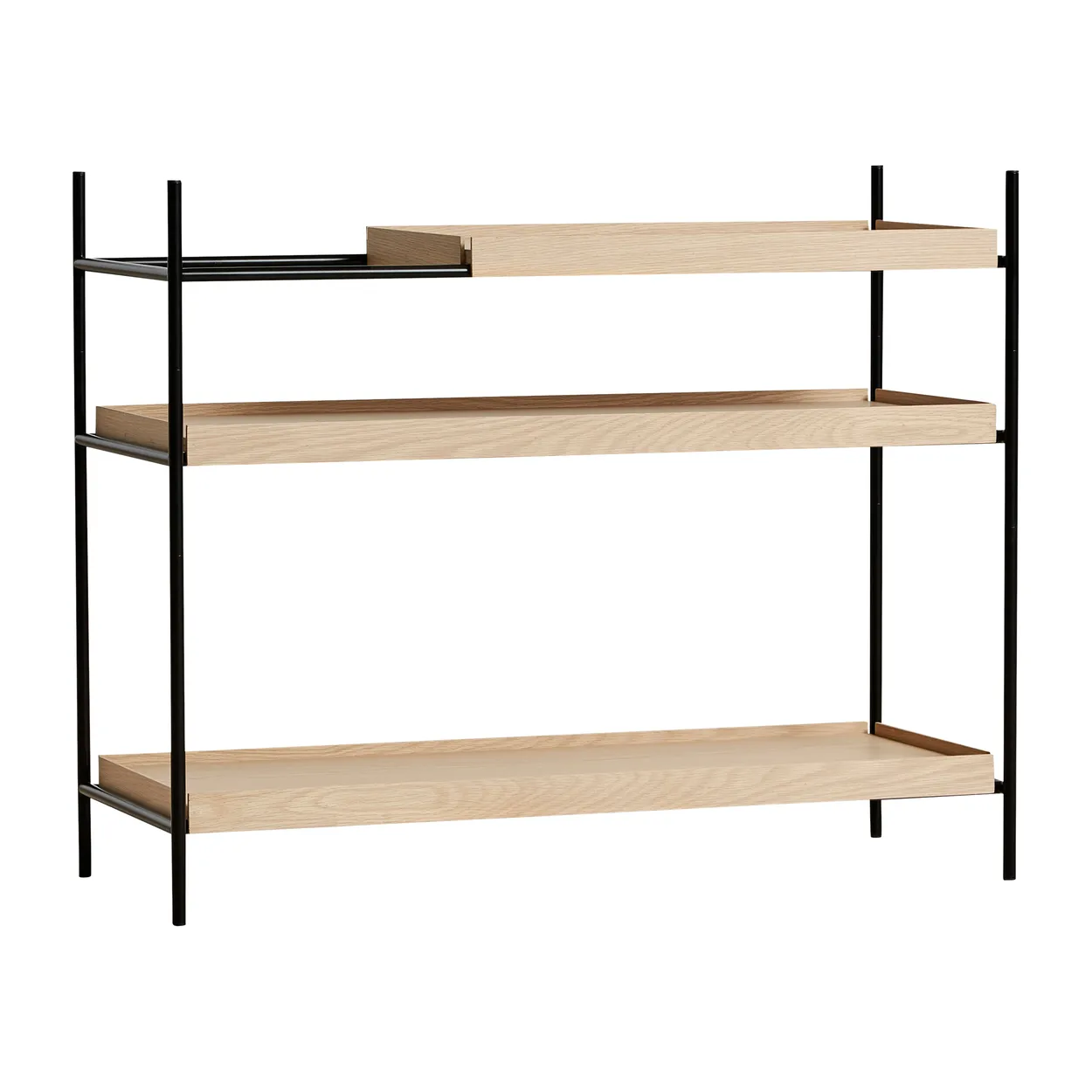 Woud Tray shelf low oak, 80x100 cm Style 1 | Scandinavian Design | Shelves & shelving systems | Beige