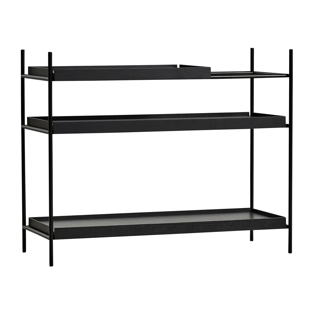 Woud Tray shelf low oak, 80x100 cm Style 2 | Scandinavian Design | Shelves & shelving systems | Black