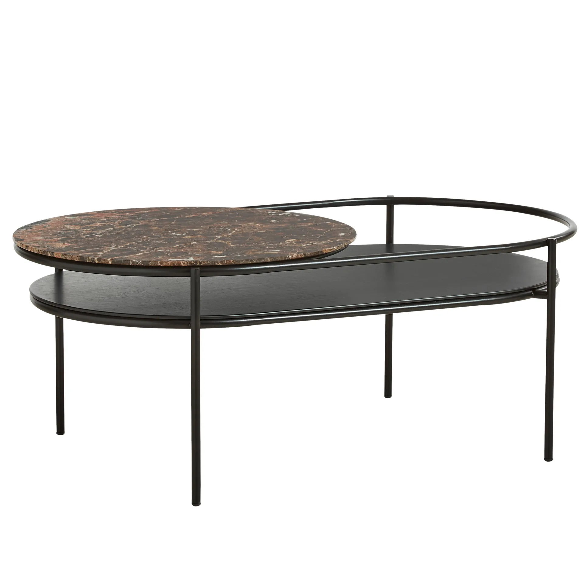 Verde coffee table, Brown marble Woud