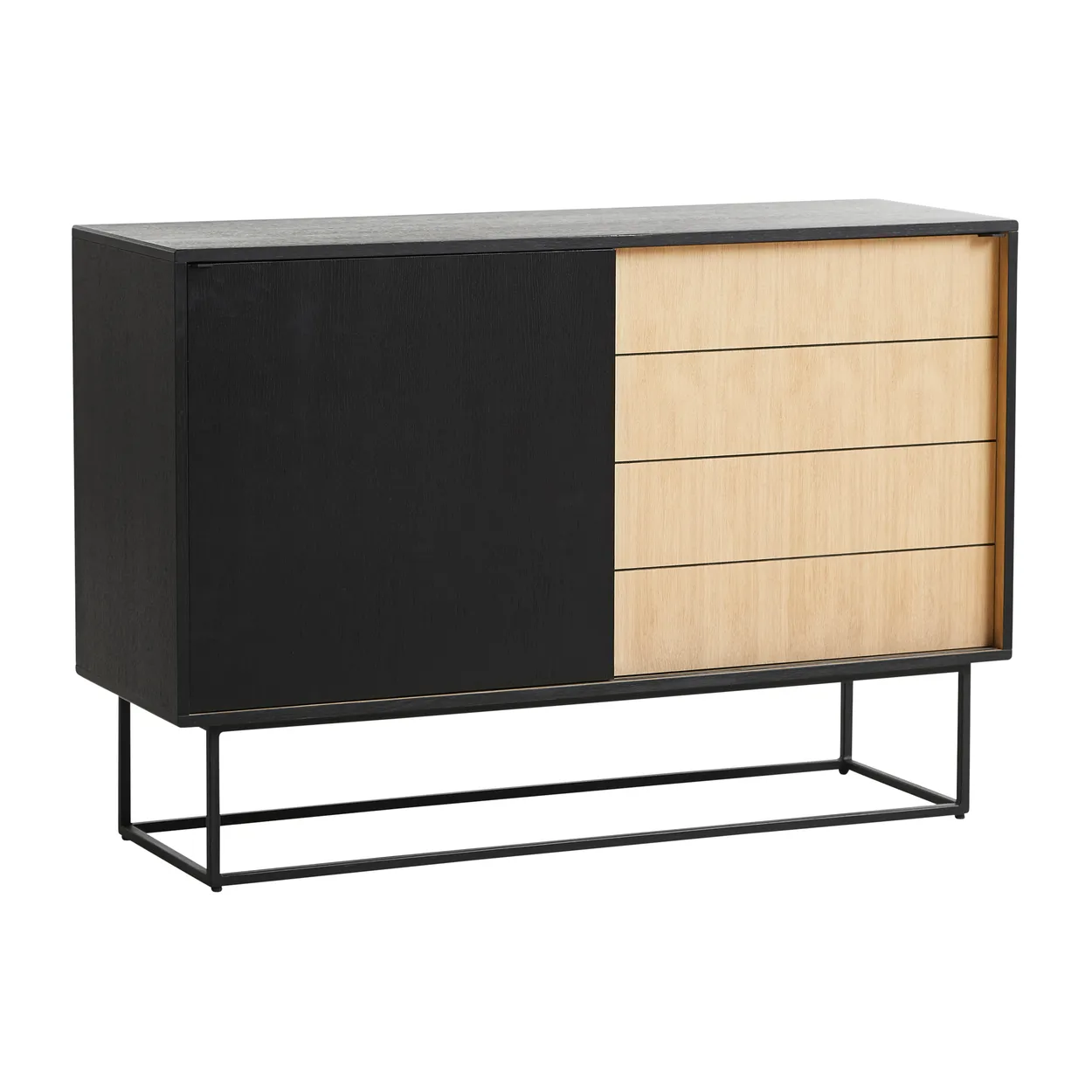 Woud Virka side table, high 120 cm Black oak | Scandinavian Design | Dressers & sideboards | Black