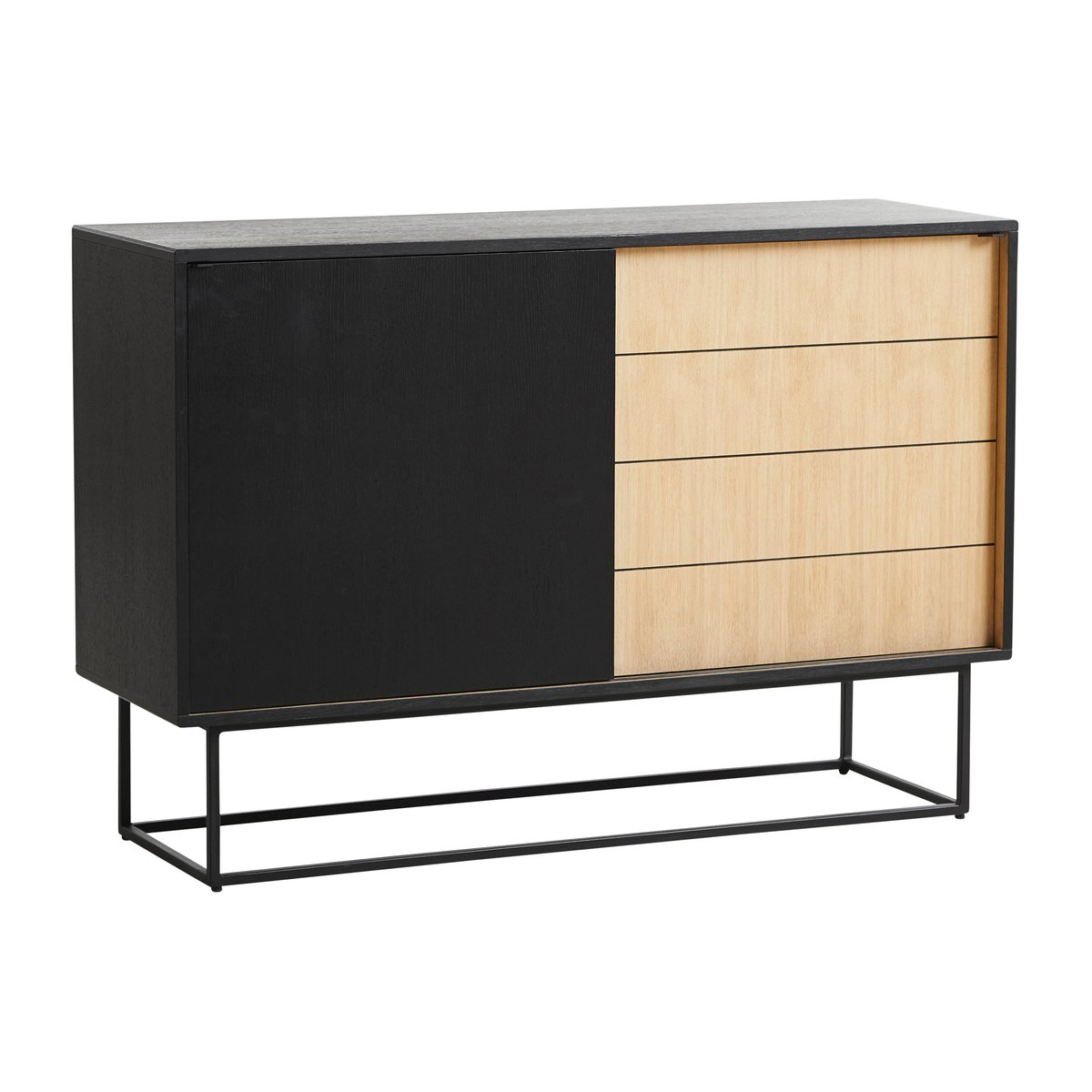 Woud Virka side table, high 120 cm Black oak | Scandinavian Design | Dressers & sideboards | Black