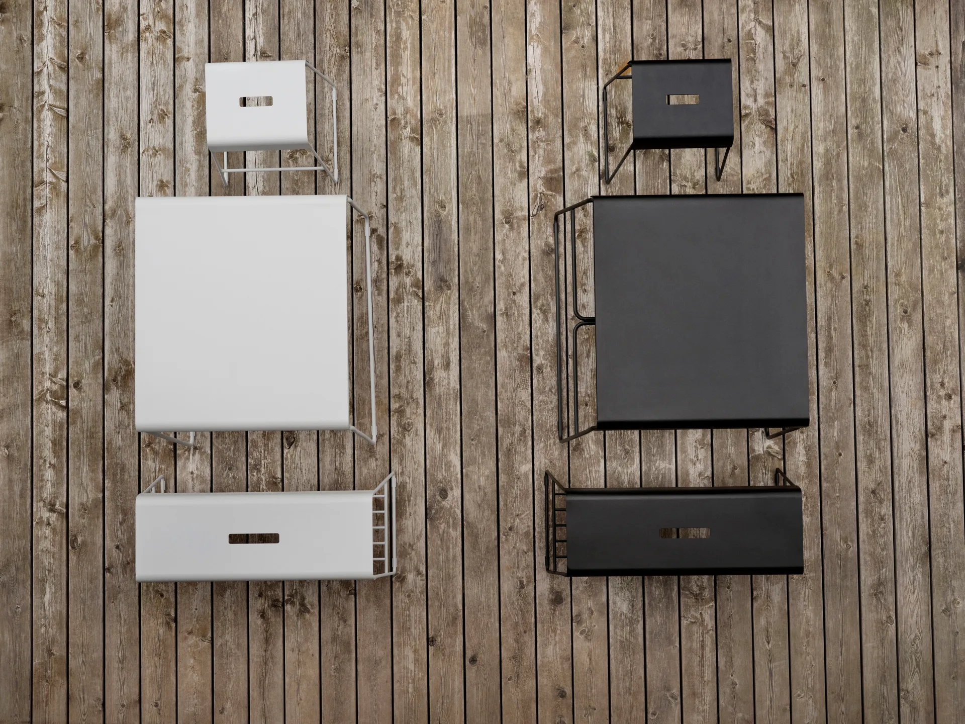 A-bench outdoor bench with shelf 45 cm, Black Zone Denmark