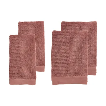 Classic towel set 4 pieces - Peach red - Zone Denmark